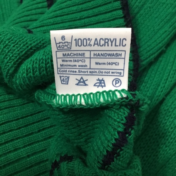 Vintage IRELAND Shamrock Green Acrylic Cardigan Quills Woollen Market L - Picture 8 of 10